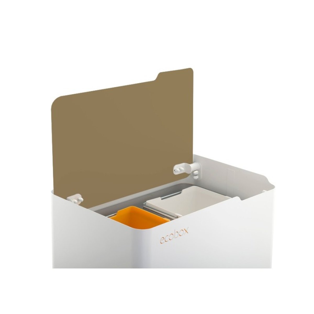 Poubelle cuisine ergonomique, 2 x 20 litres, ECOBOX NOA sable, DON HIERRO