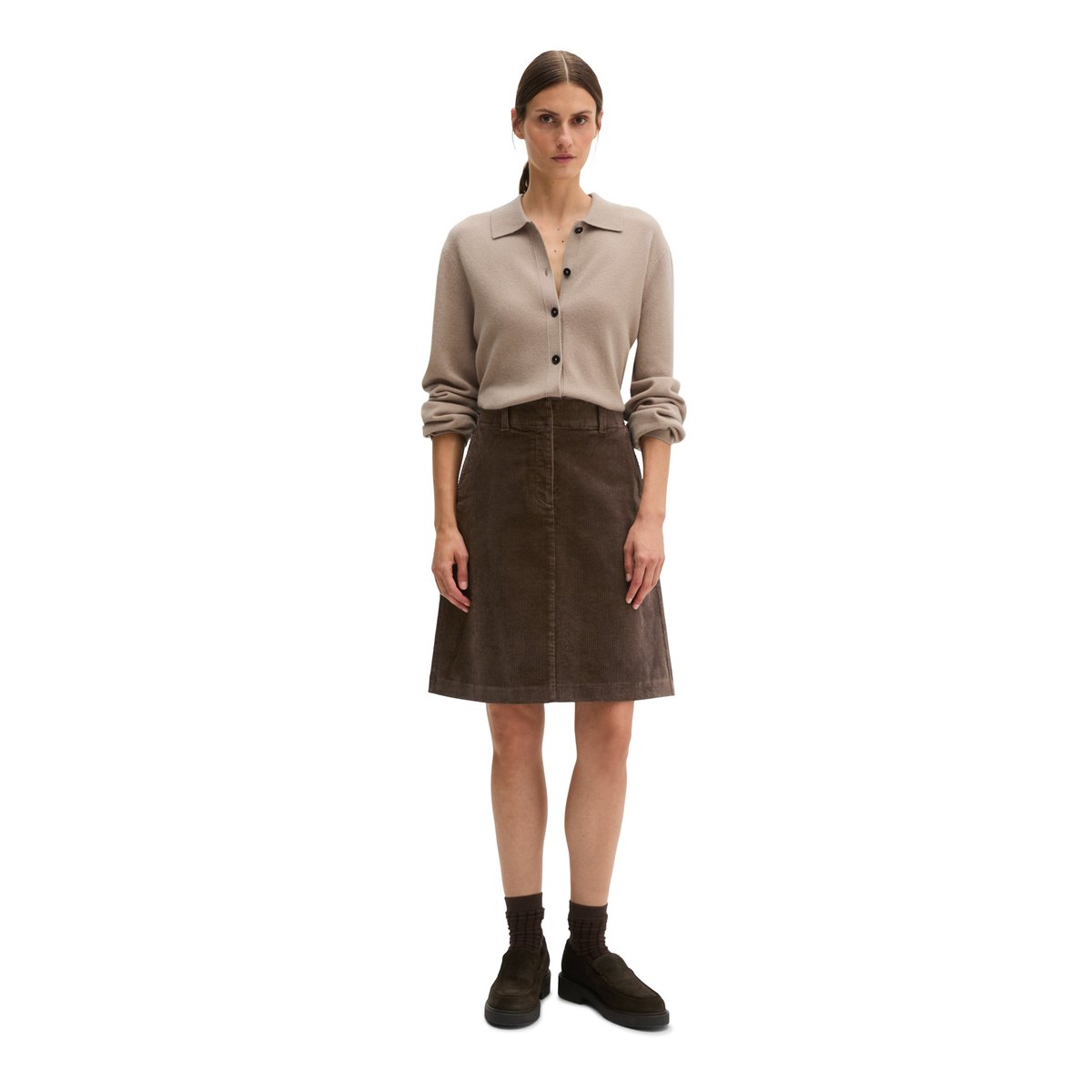 Cordrock slim avec une texture rainurée décontractée marron, MARC O'POLO