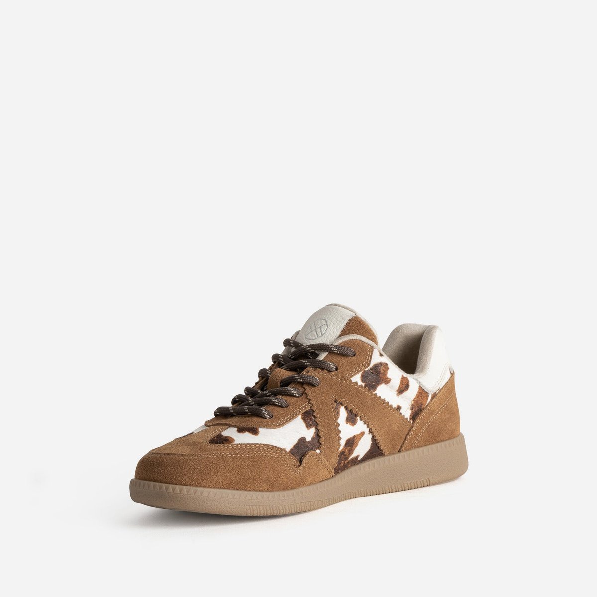 Basket en cuir POMME camel multicolore, TEXTO