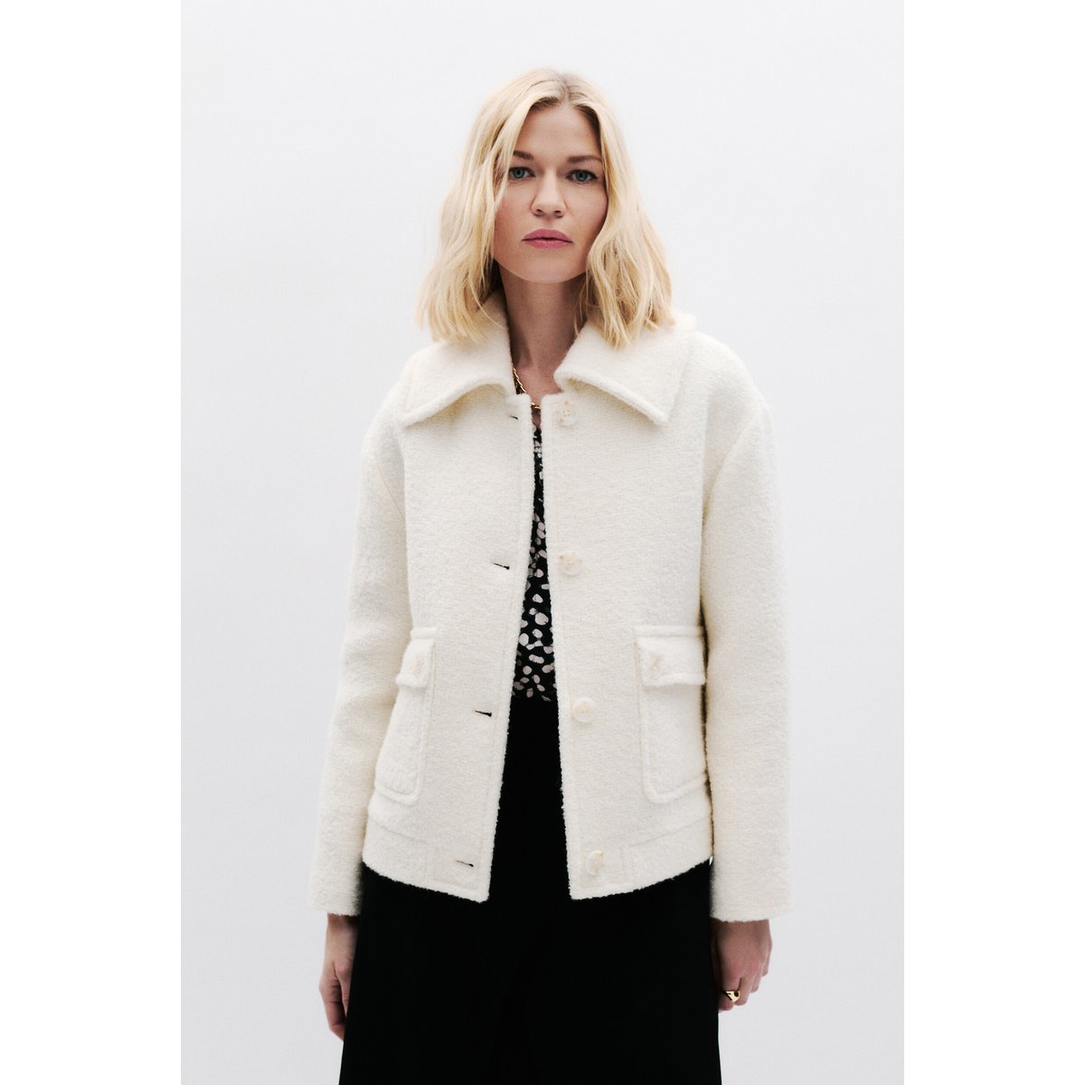 Manteau Giro ecru, CAROLL
