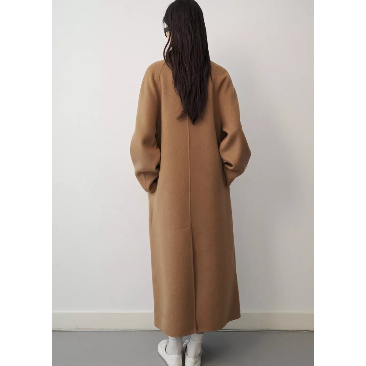 Manteau laine écharpe amovible marron moyen, MANGO
