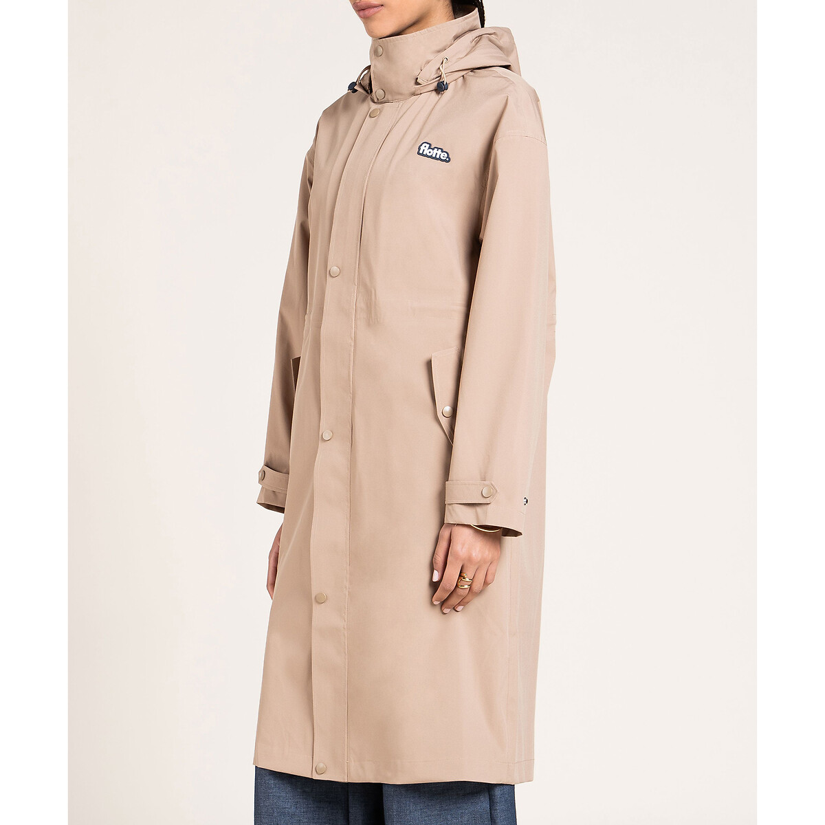 Imperméable long à capuche, SOLFERINO beige, FLOTTE