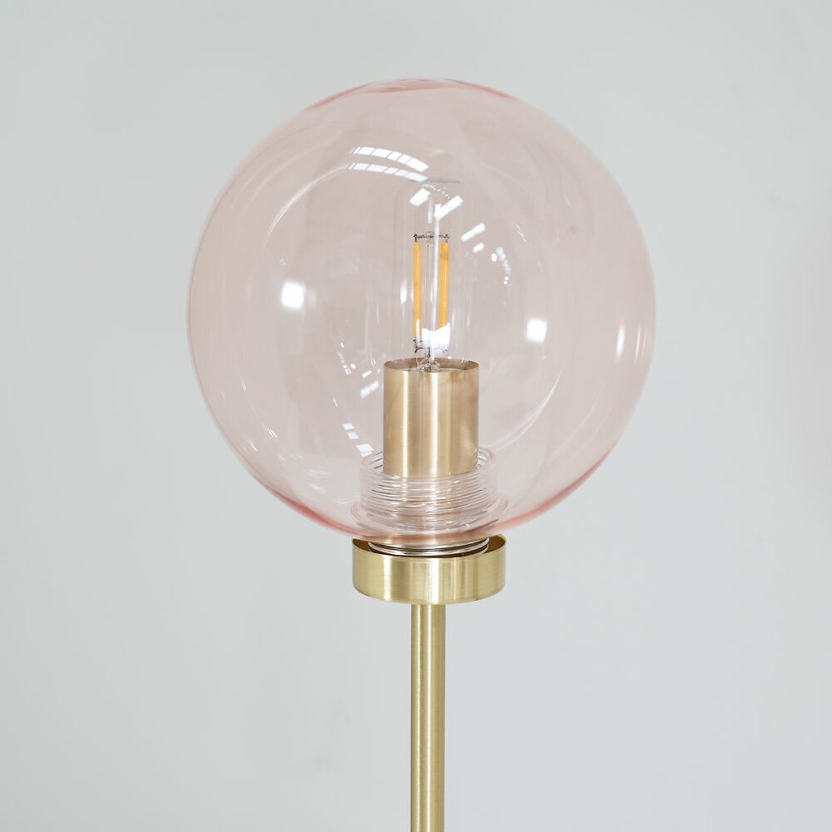 Freddy Brushed Gold and Pink Globe Table Lamp gold-coloured, SO'HOME