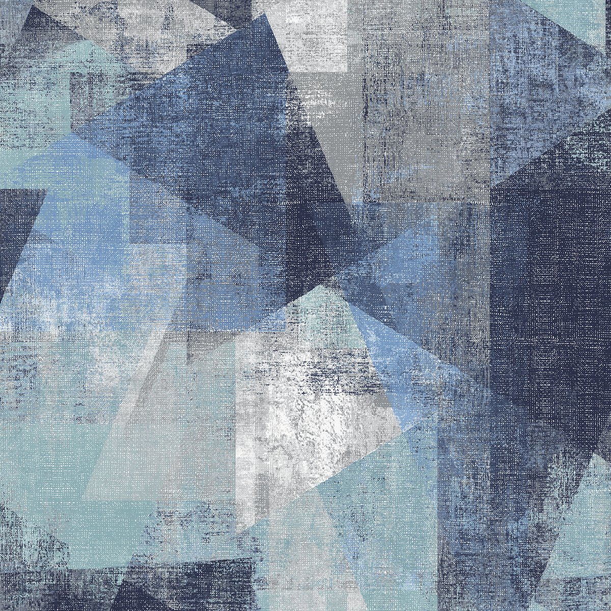 Papier peint géométrique bleue bleu, HEXOA