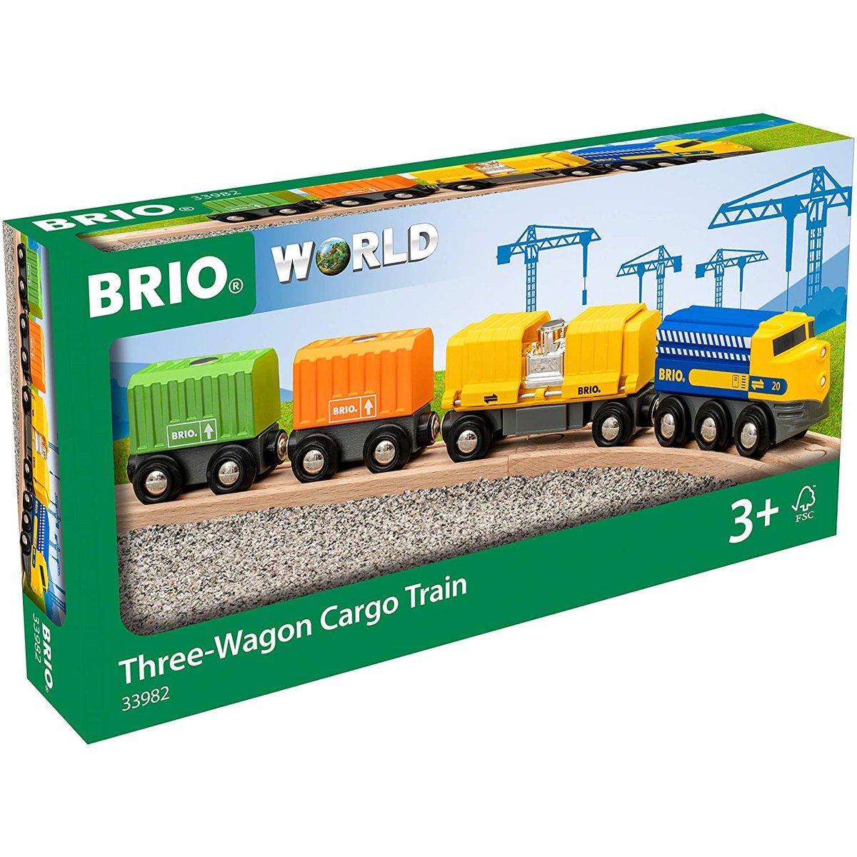 Long train de marchandises jaune, BRIO