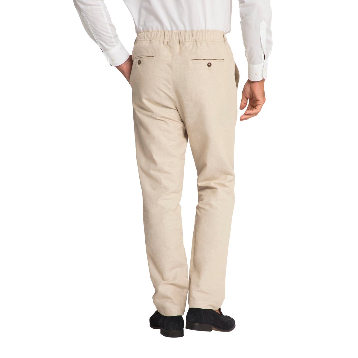 Pantalon Kos en lin mélangé gris de sable, JP1880