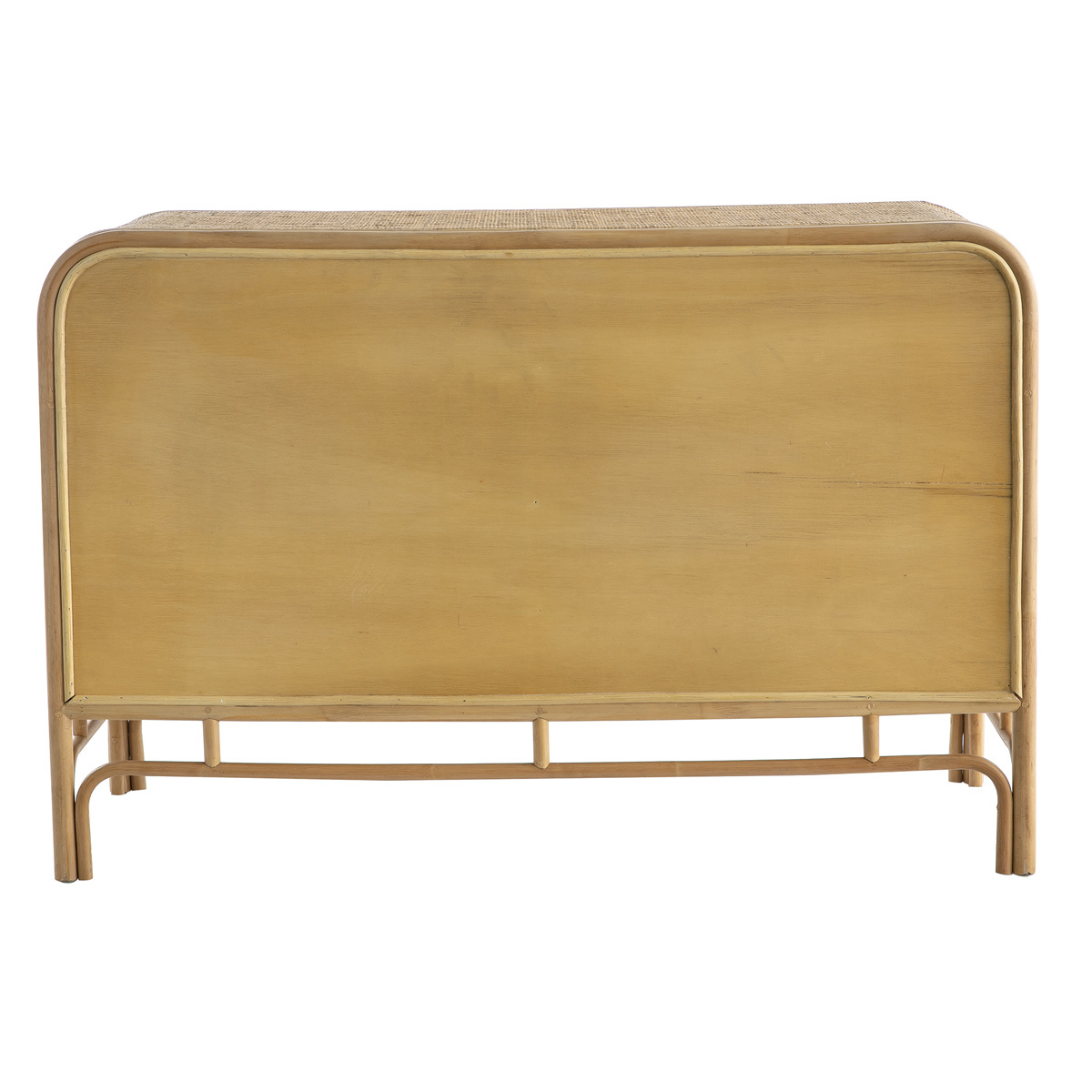 Commode vintage en rotin 3 tiroirs L120 cm GALON chêne clair, MILIBOO