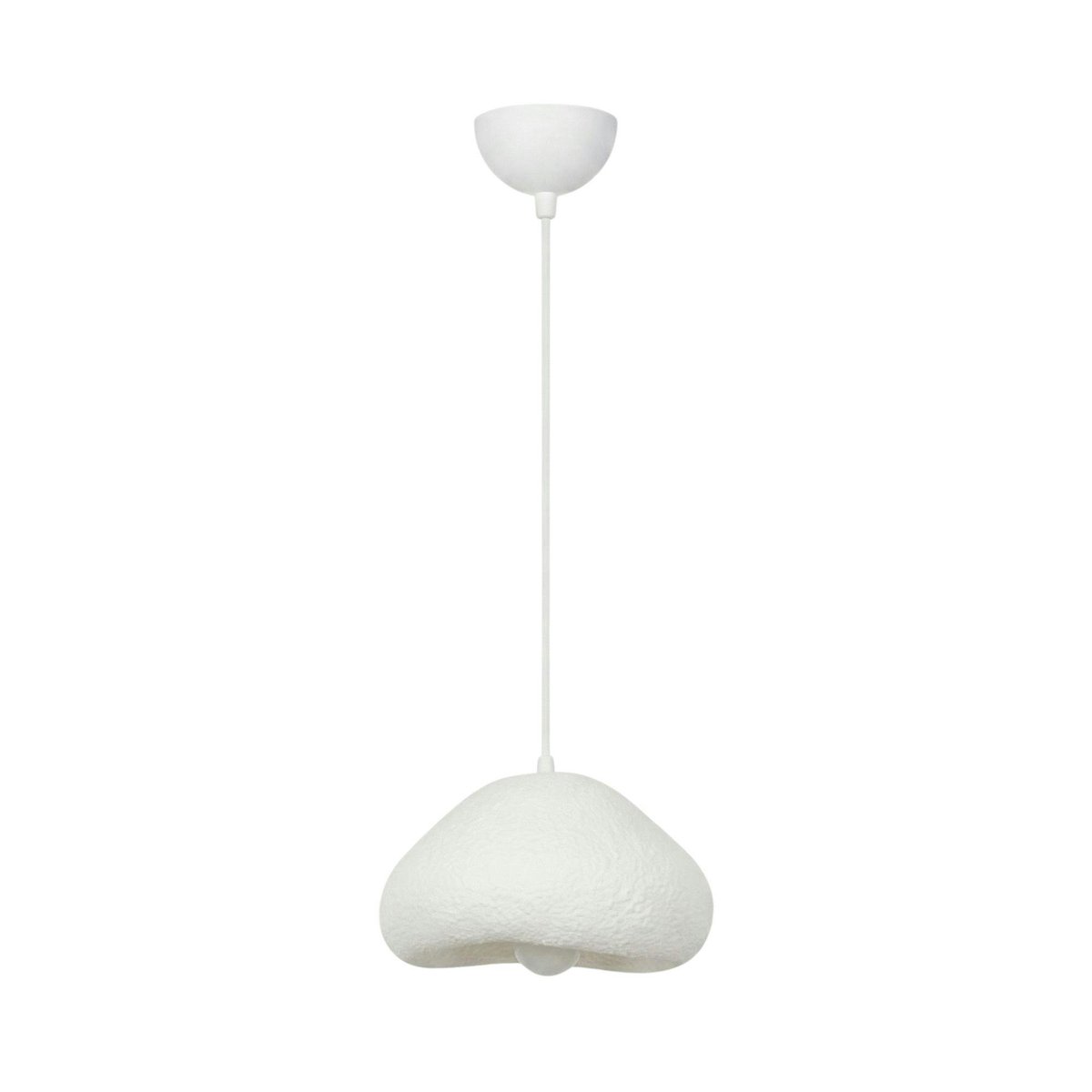 Suspension blanche design organique 1 abat-jour 32 cm NOXIS blanc, PIER IMPORT