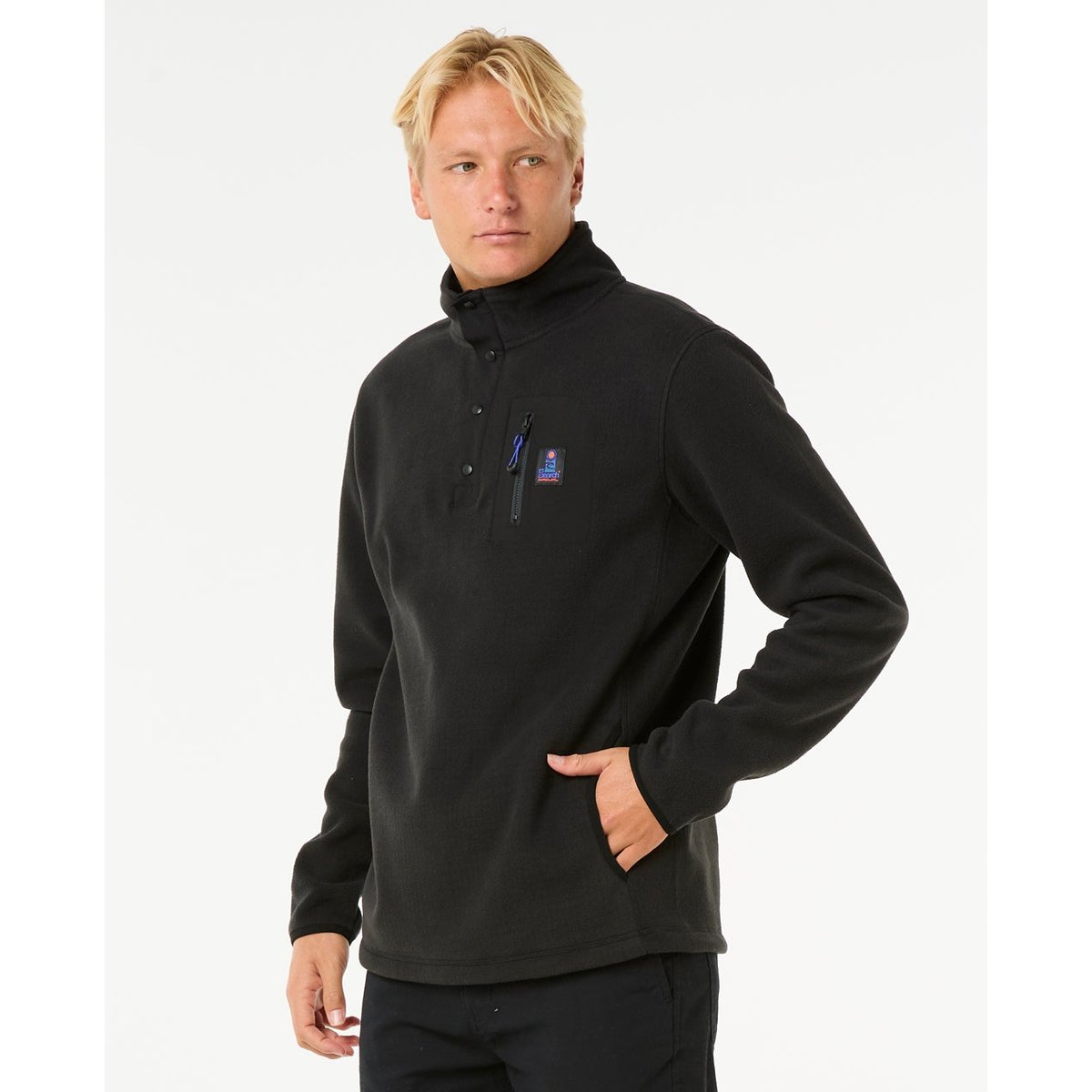 Sweat col rond Polaire SEARCH noir, RIP CURL