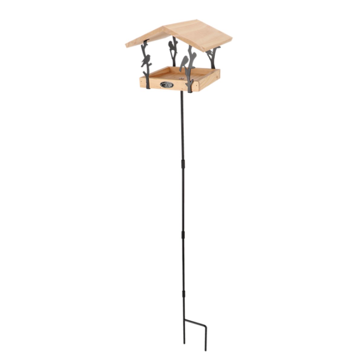 Mangeoire sur pied en bois 131cm motif oiseaux couleur unique, ESSCHERT DESIGN