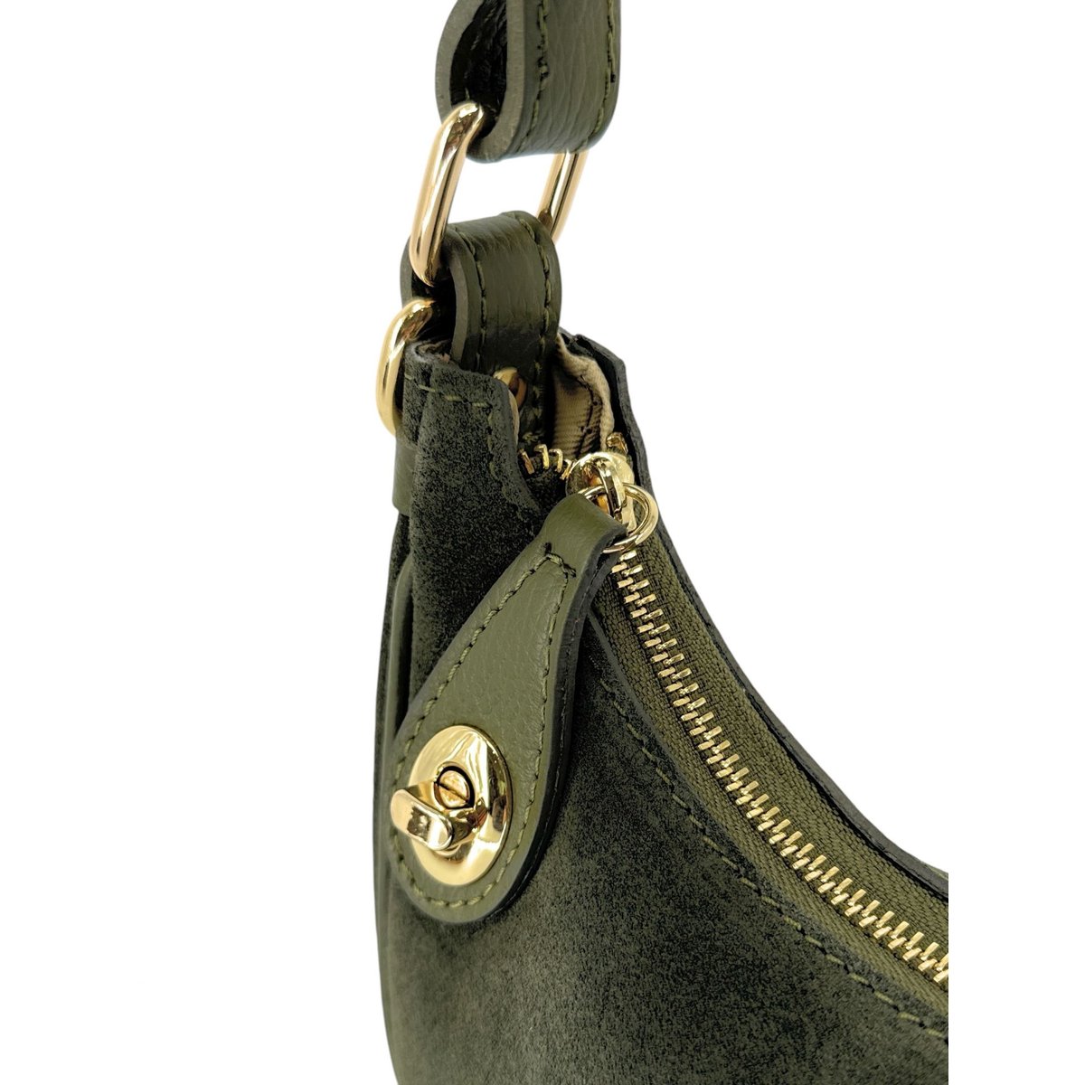 Sac à main en croute de cuir MUNE kaki, OH MY BAG