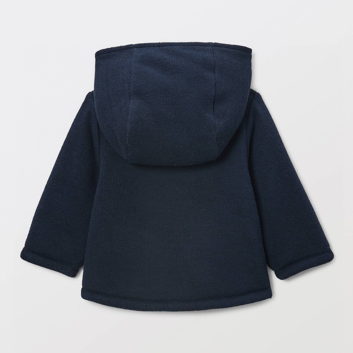 Veste à capuche unie en coton marine, BOUT'CHOU