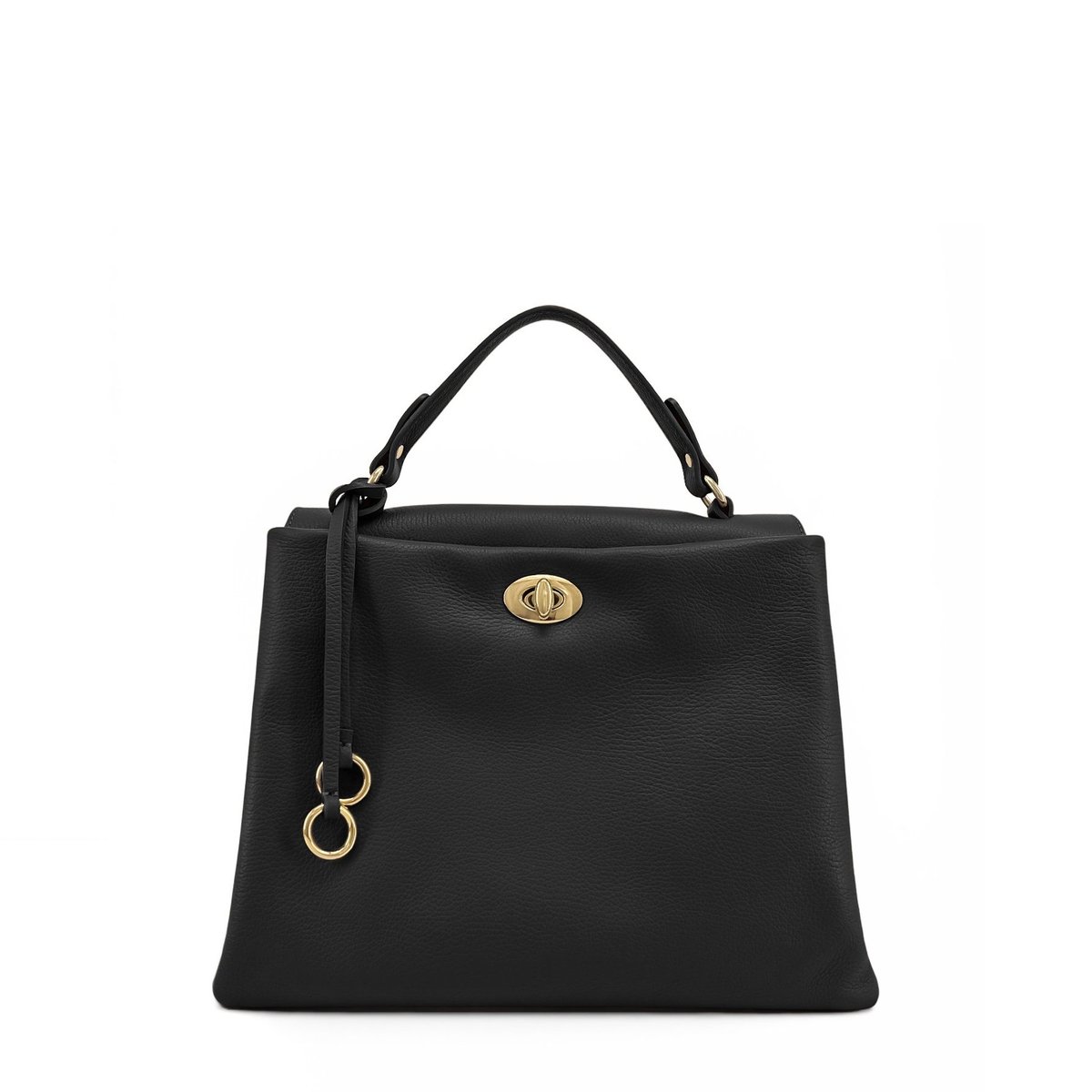 Sac à main en cuir grainé CHELSEA noir, OH MY BAG
