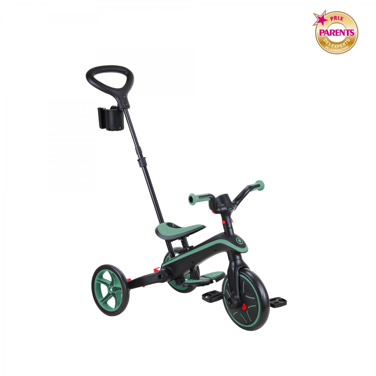 Tricycle EXPLORER 4-en-1 Évolutif et Pliable vert olive, GLOBBER
