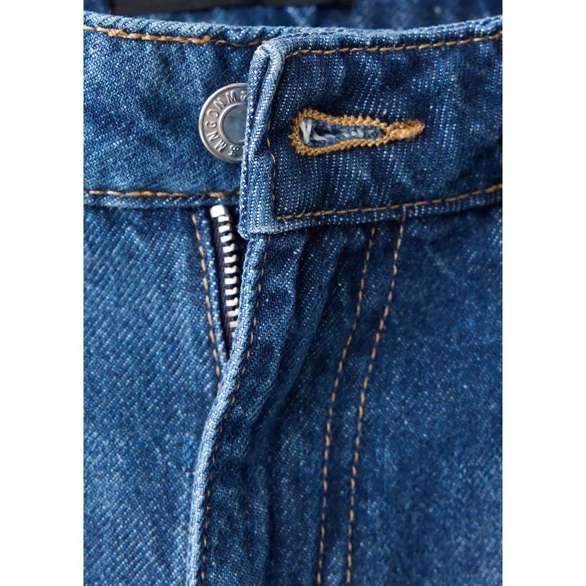 Jean Danila large taille haute bleu foncé, MANGO