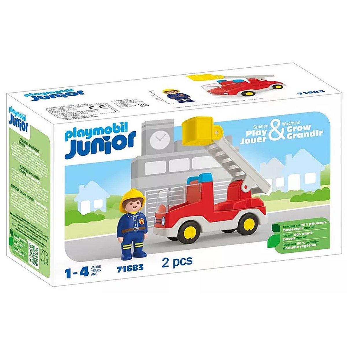 Junior Camion de pompier avec échelle pivotante multicolore, PLAYMOBIL