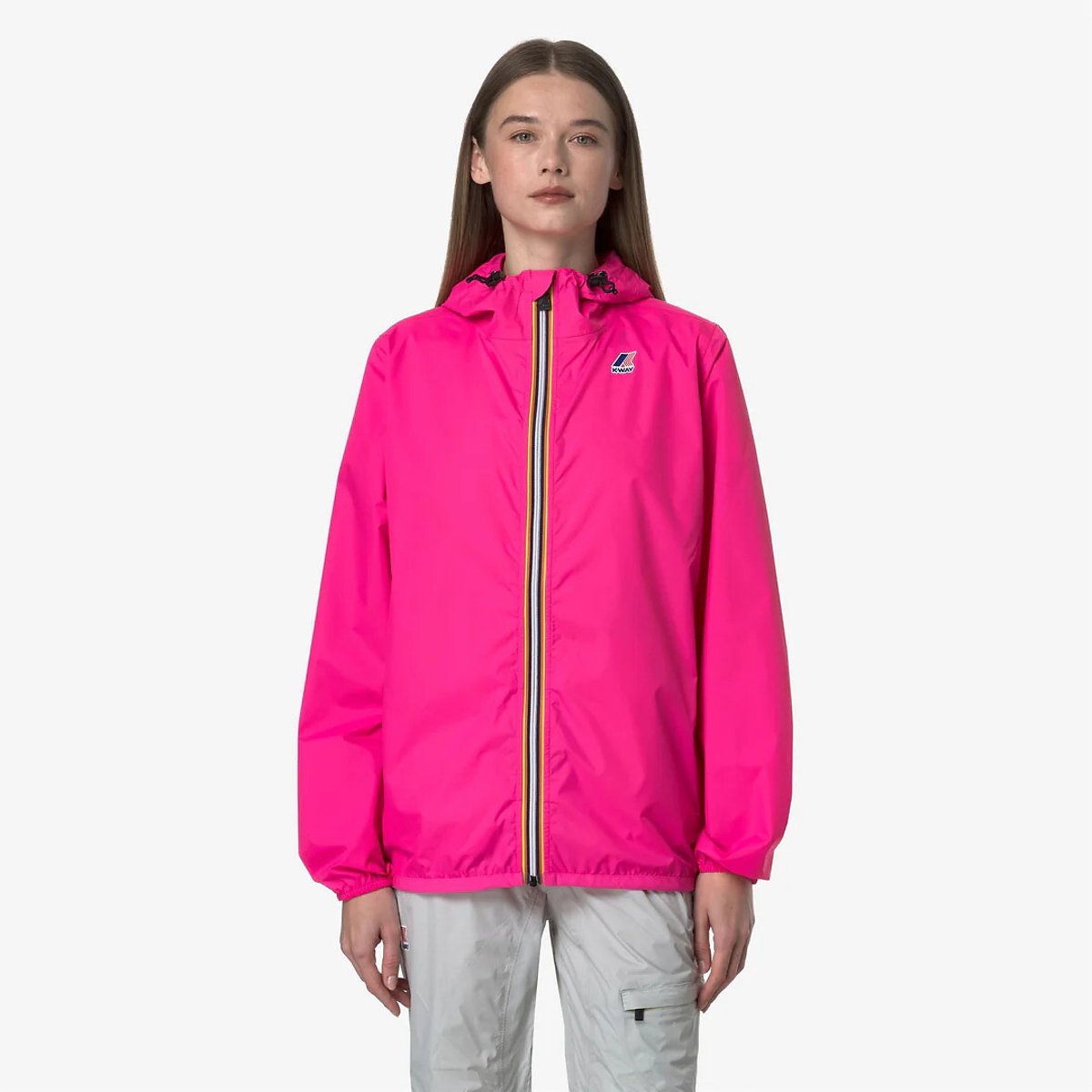 Uniseks windjack met kap LEE VRAI CLAUDE 4.0 fluo roze , K-WAY