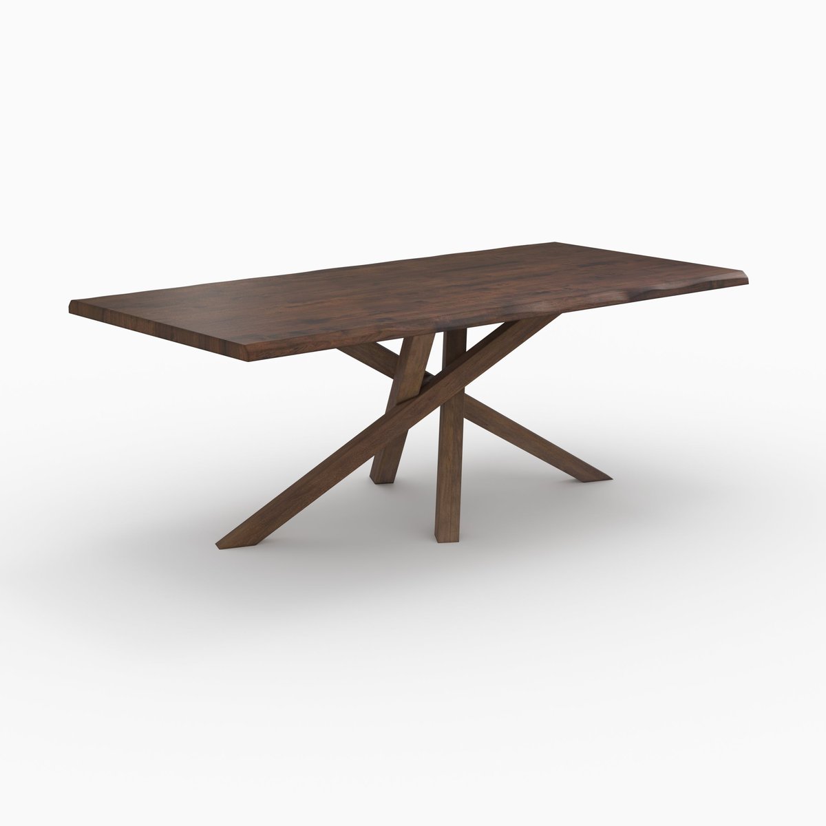 Table rectangulaire en bois d'hévéa massif - ROBIN marron foncé, MAISON PAVANE