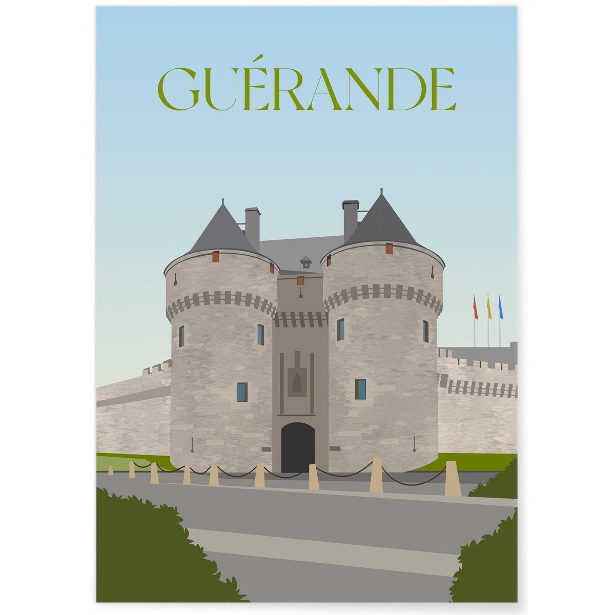 Affiche ville Guérande blanc, L'AFFICHERIE
