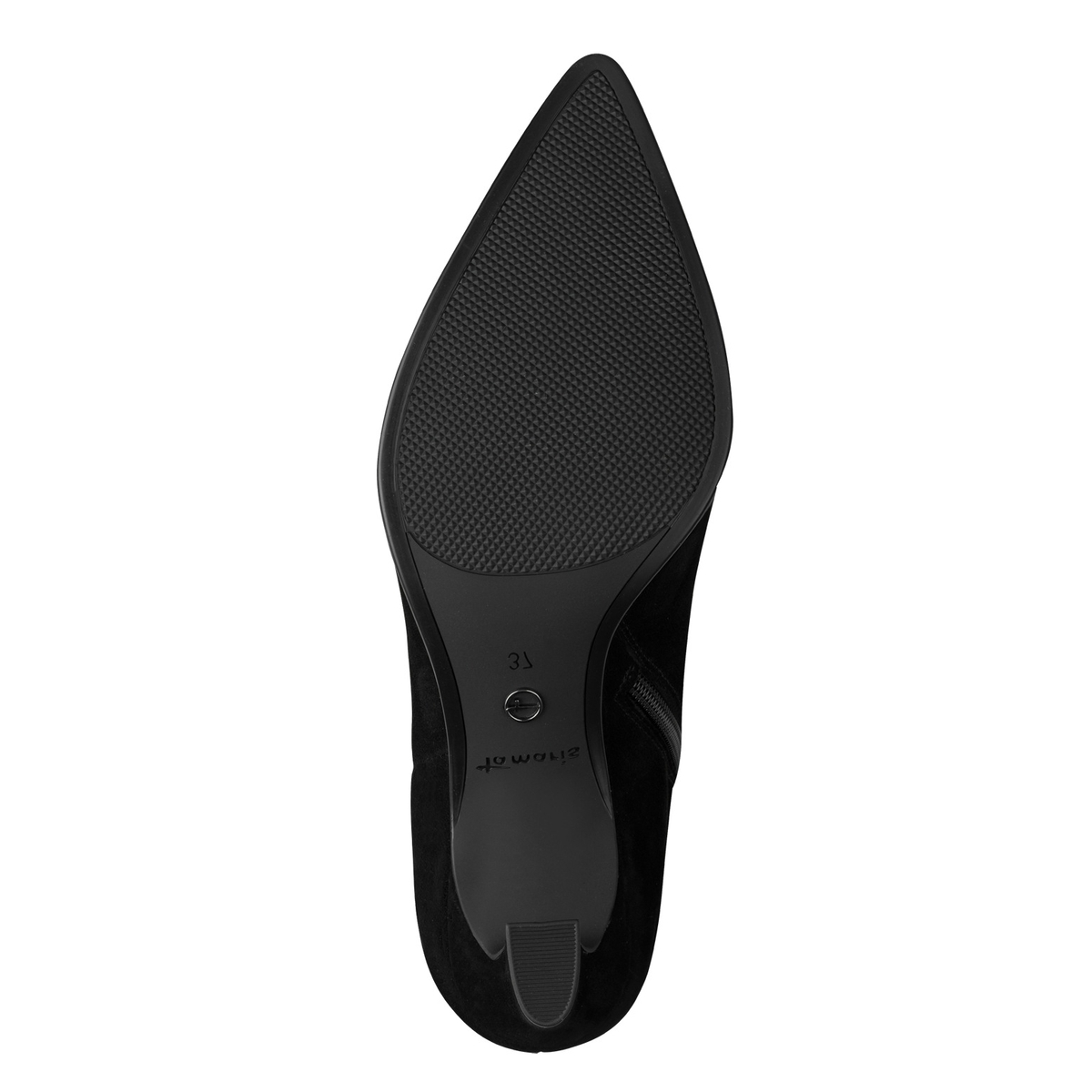 Bottine en cuir noir, TAMARIS