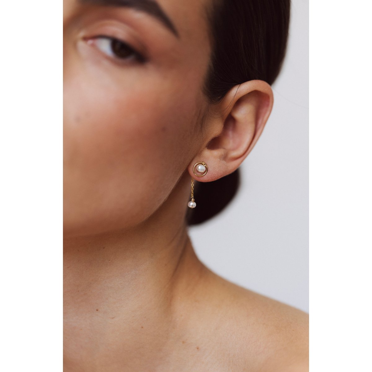 Puces Swan - Perle de culture argent / tanzanite, YAY PARIS