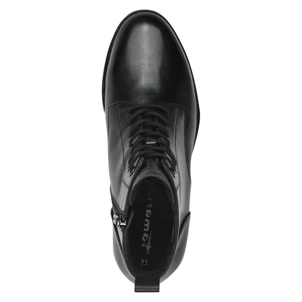 Lace-Up Ankle Boots in Leather black, TAMARIS