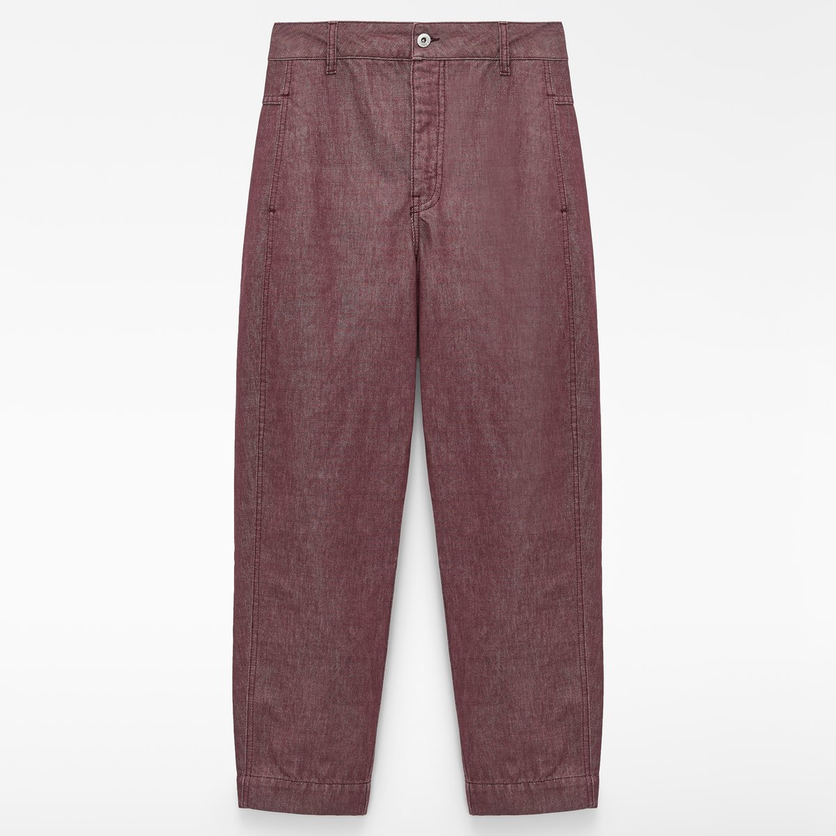 Pantalon en denim à coupe « barrel fit » avec du coton rouge foncé, ADOLFO DOMINGUEZ