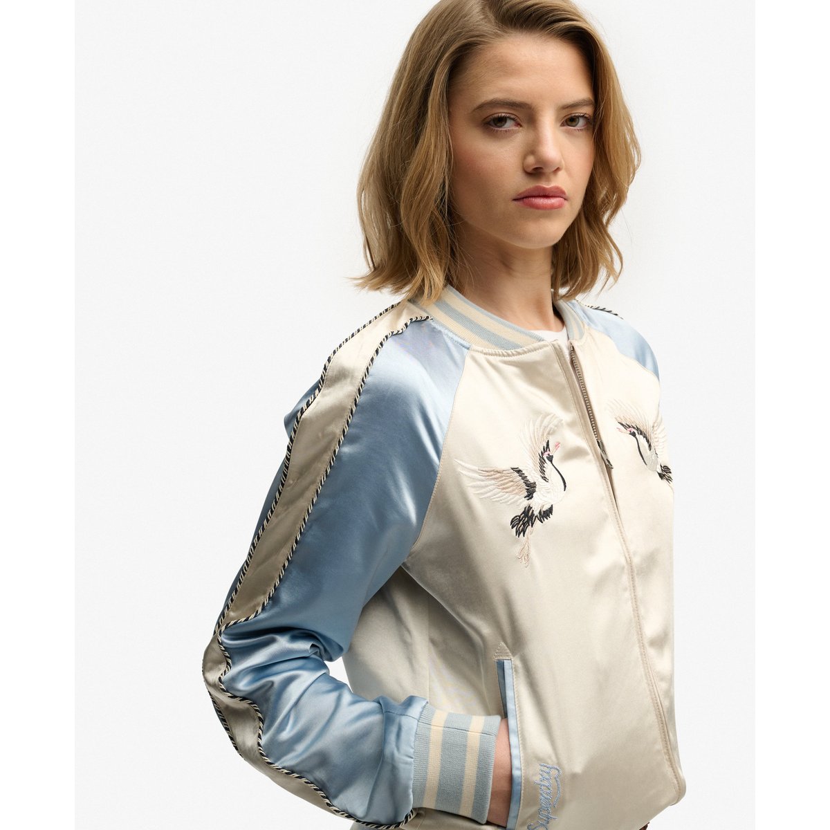 Bomber Suikajan avec Broderie bleu brouillard, SUPERDRY