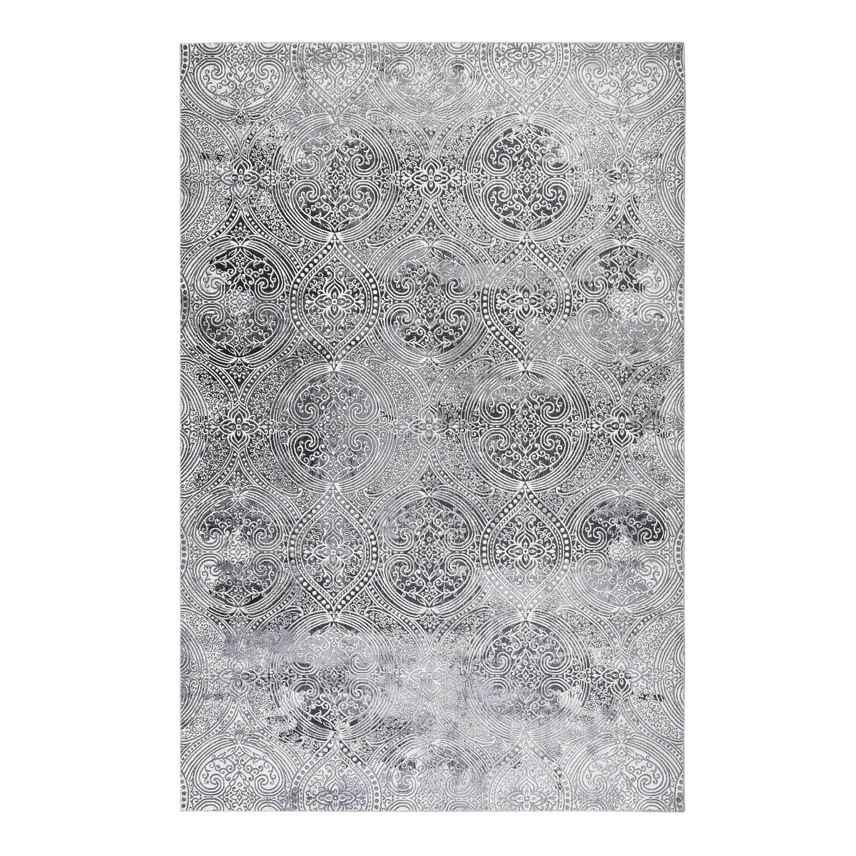 Tapis plat motif cachemire ,  GRACE gris, WECON HOME