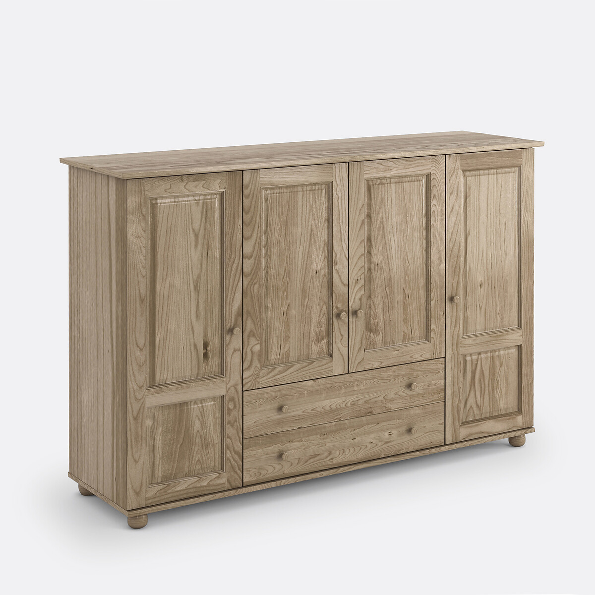 Armoire Redmond, penderie lingère bois clair brut, SO'HOME