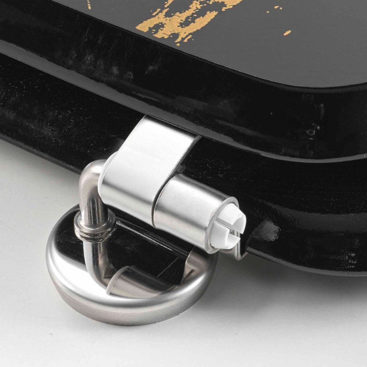 Abattant WC charnières métal AQUAMARBRE noir, DECORATIE