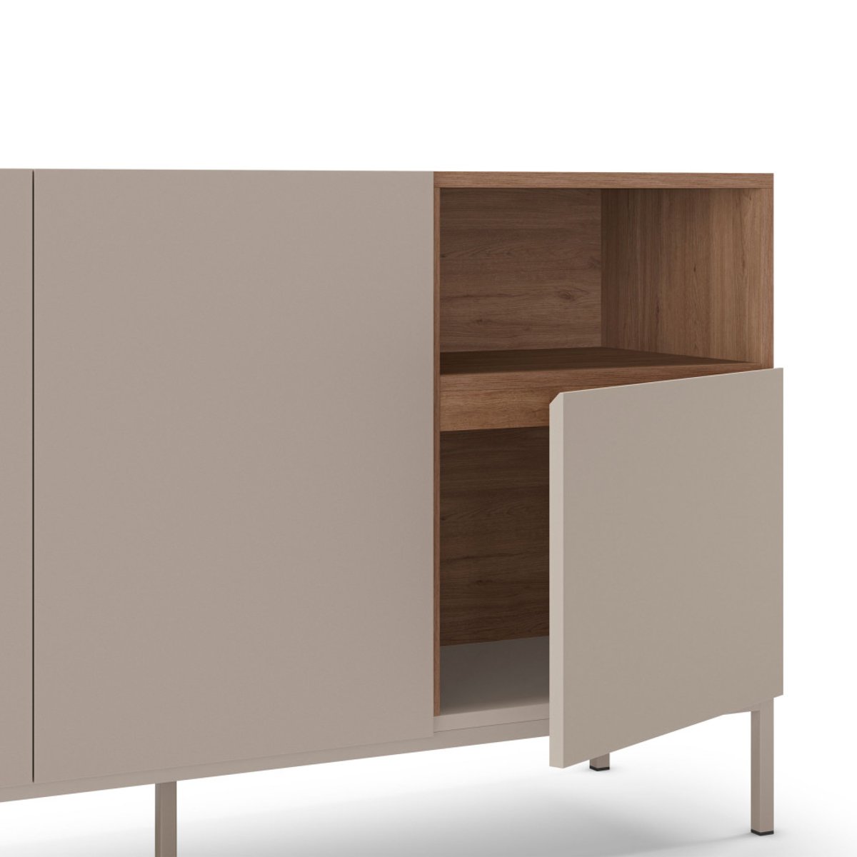 Buffet 3 portes en bois et métal L140cm- QUENOR beige, DRAWER