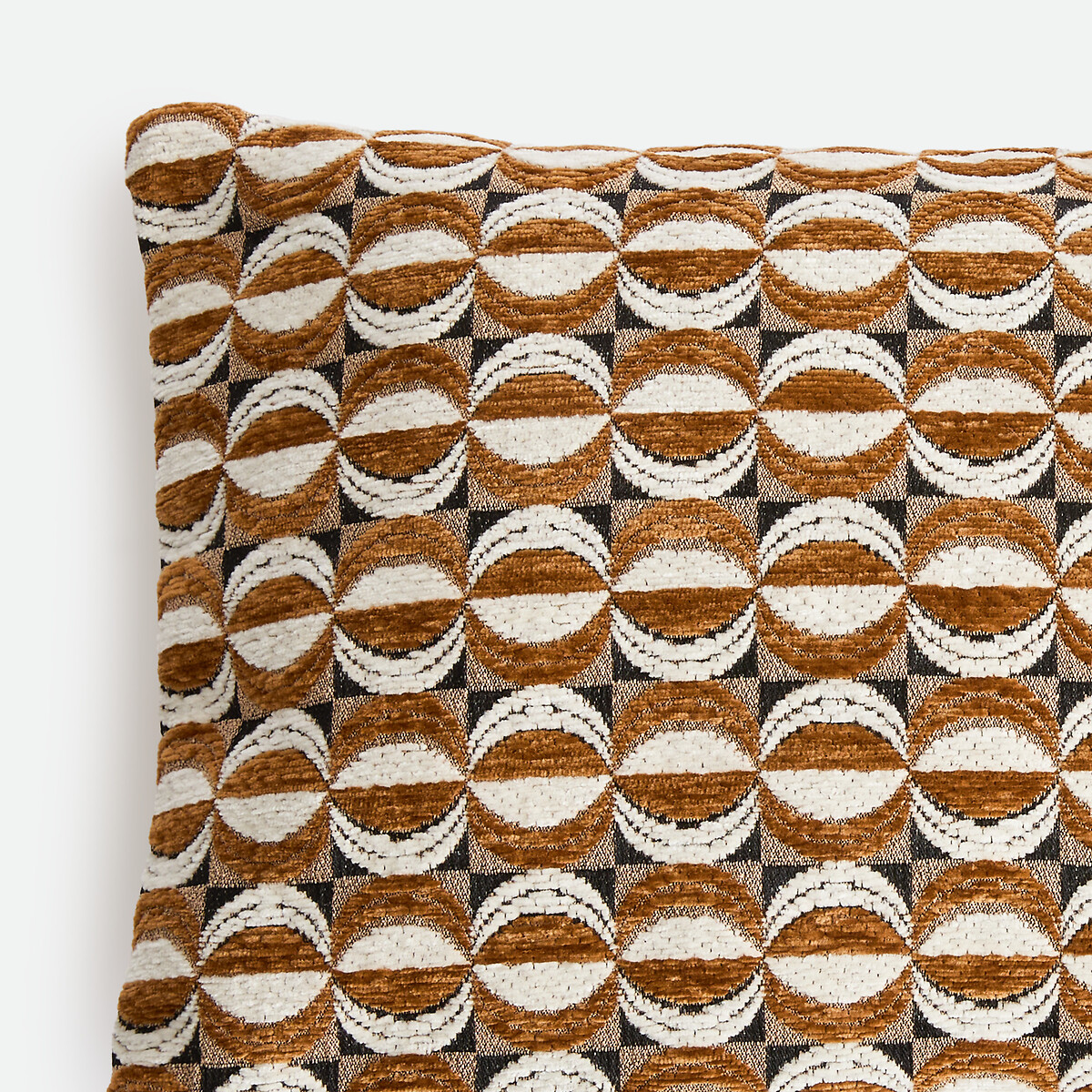 Housse de coussin rectangulaire, en velours chenille, VILNIA bronze, LA REDOUTE INTERIEURS