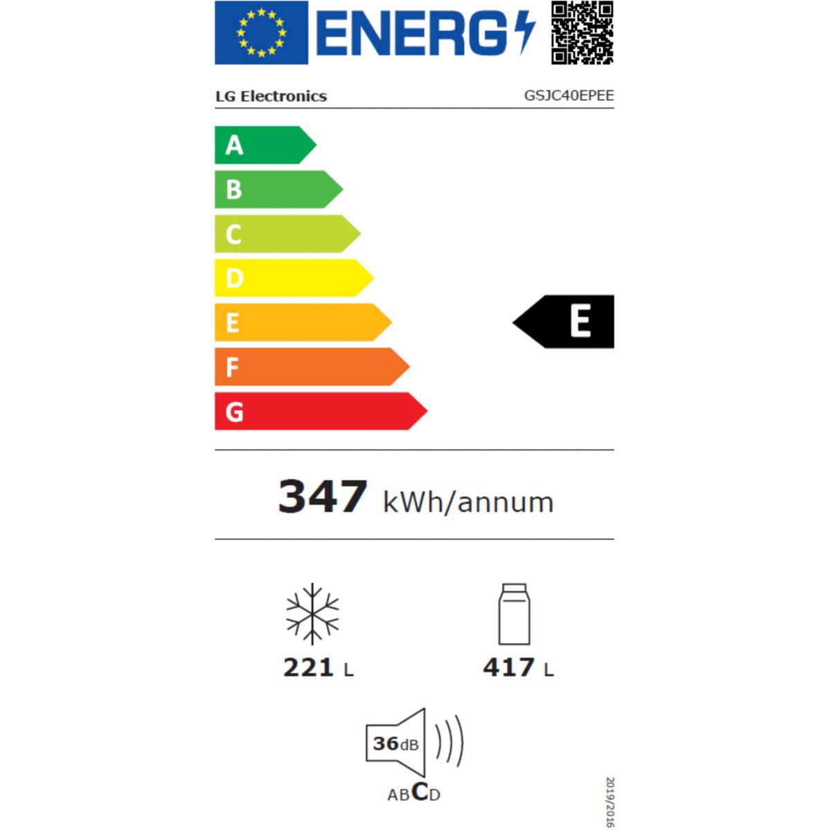 Réfrigérateur Américain GSJC40EPEE couleur unique, LG