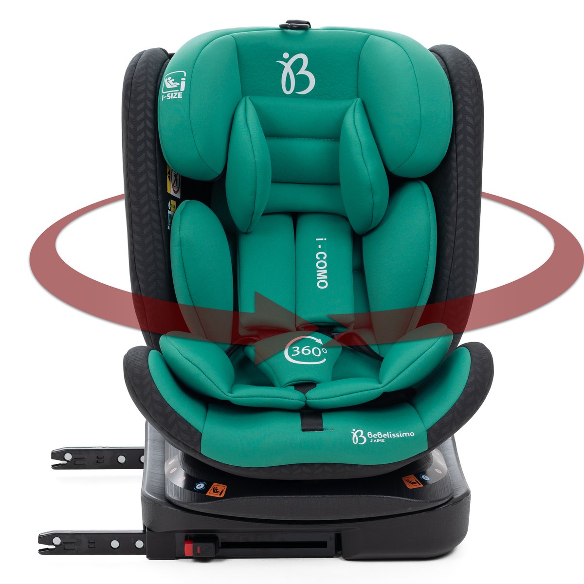 Bebelissimo - Siège auto Isofix - pivontant 360 ° - 40-150 cm - 0-36kg i- COMO vert couleur unique, BEBELISSIMO J'AIME