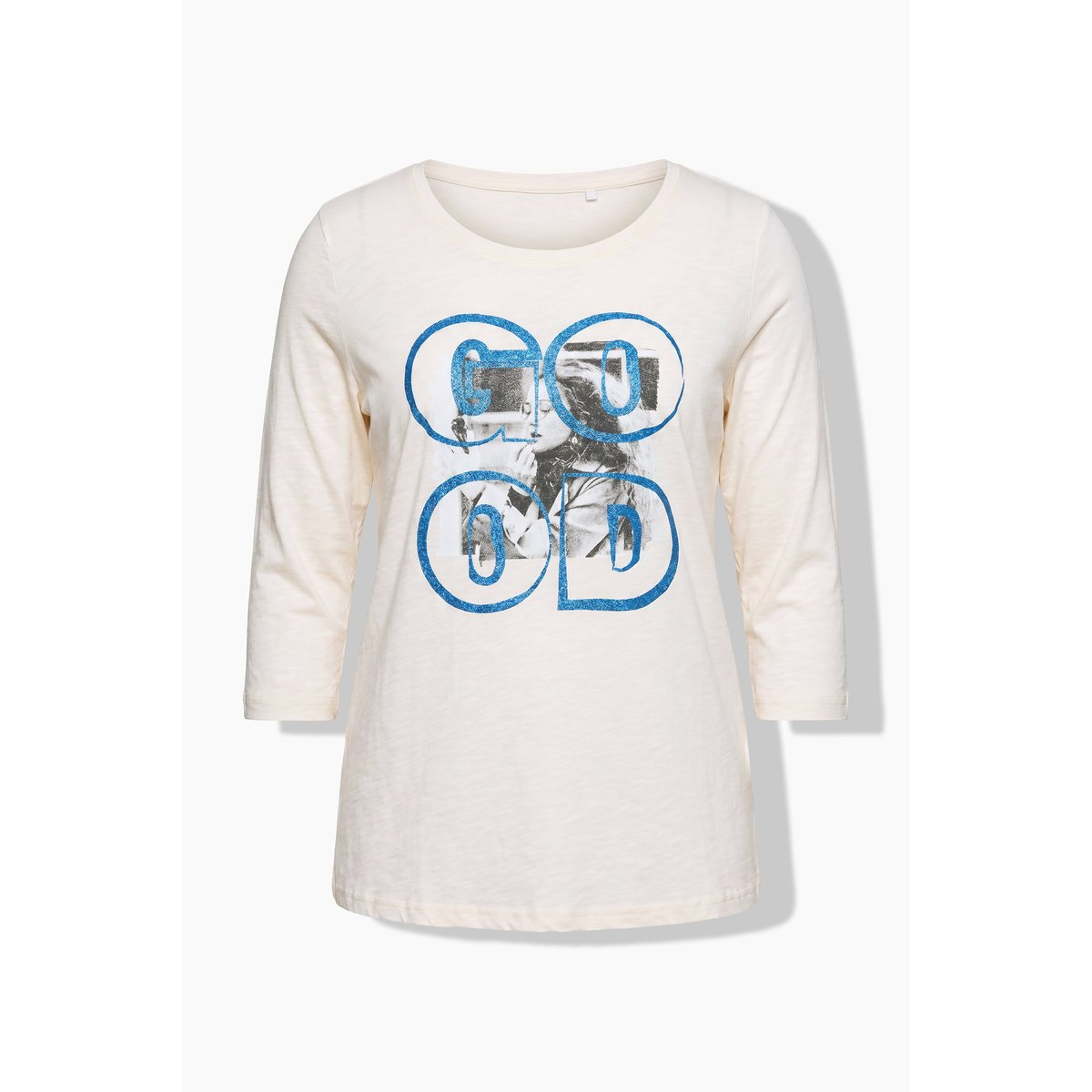 T-shirt avec imprimé photo blanc perle, ULLA POPKEN