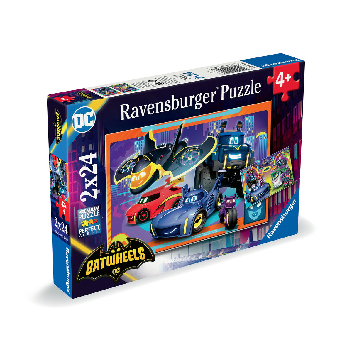 Puzzles 2x24 p - pret pour l'action / batwheels couleur unique, RAVENSBURGER