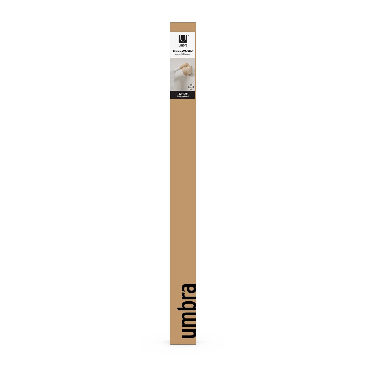 Tringle à rideaux design bois acier  BELLWOOD bois clair, UMBRA