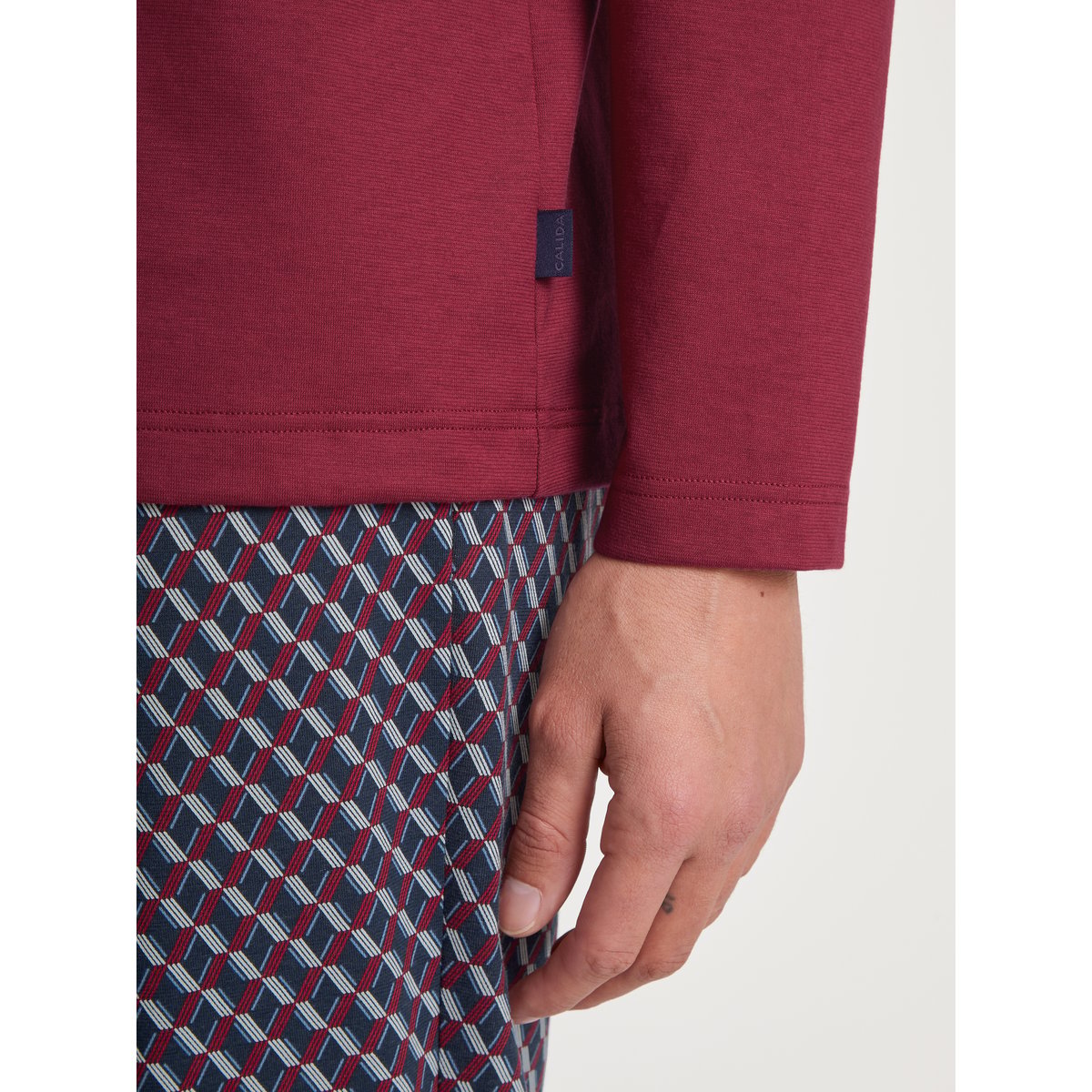 Pyjama manches longues Coton RELAX IMPRINT rouge mars, CALIDA