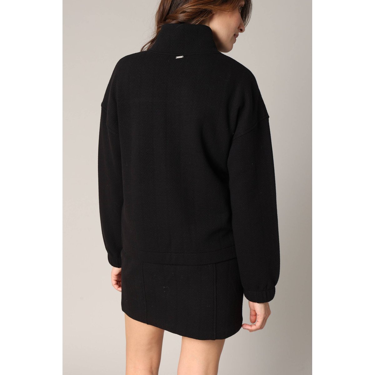 Veste courte zippée à col montant FABIANA black, DEELUXE