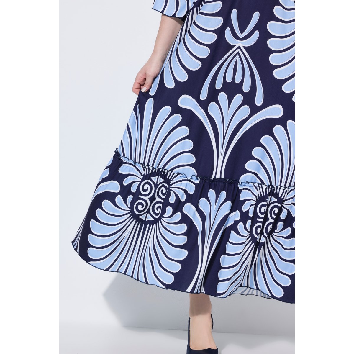 Robe maxi toucher coton marine, ULLA POPKEN