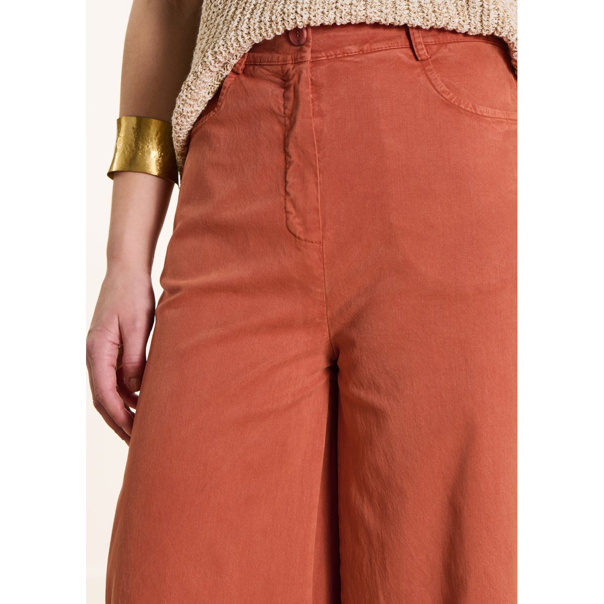 Pantalon large 7/8ème terre de sienne, LA FEE MARABOUTEE