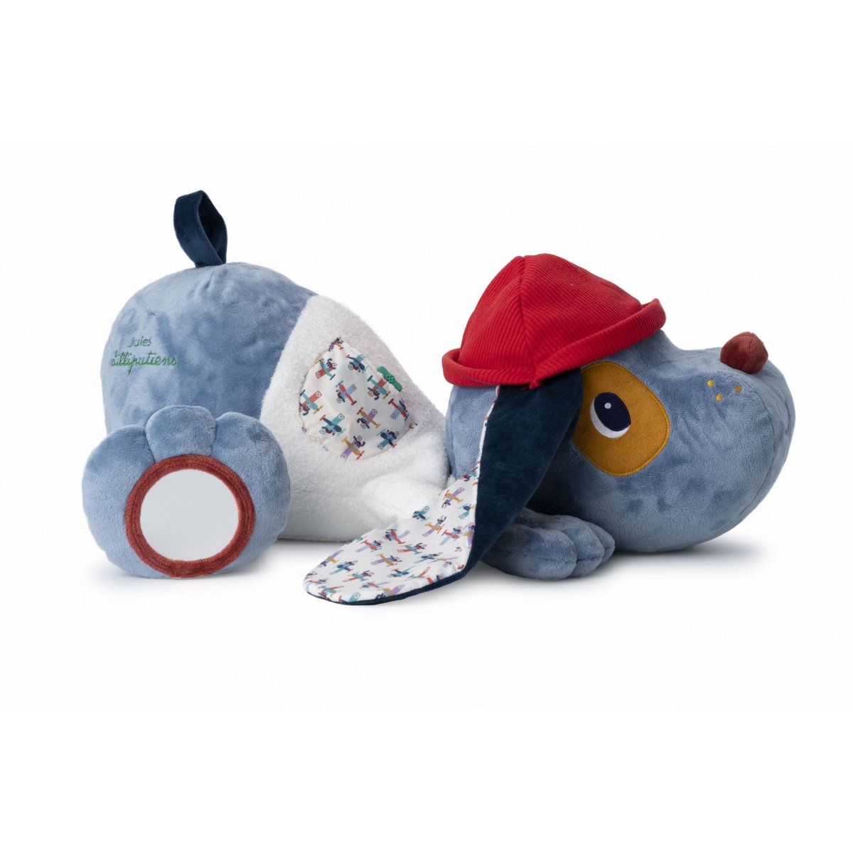 Peluche d'activités bleu, écru, rouge, LILLIPUTIENS