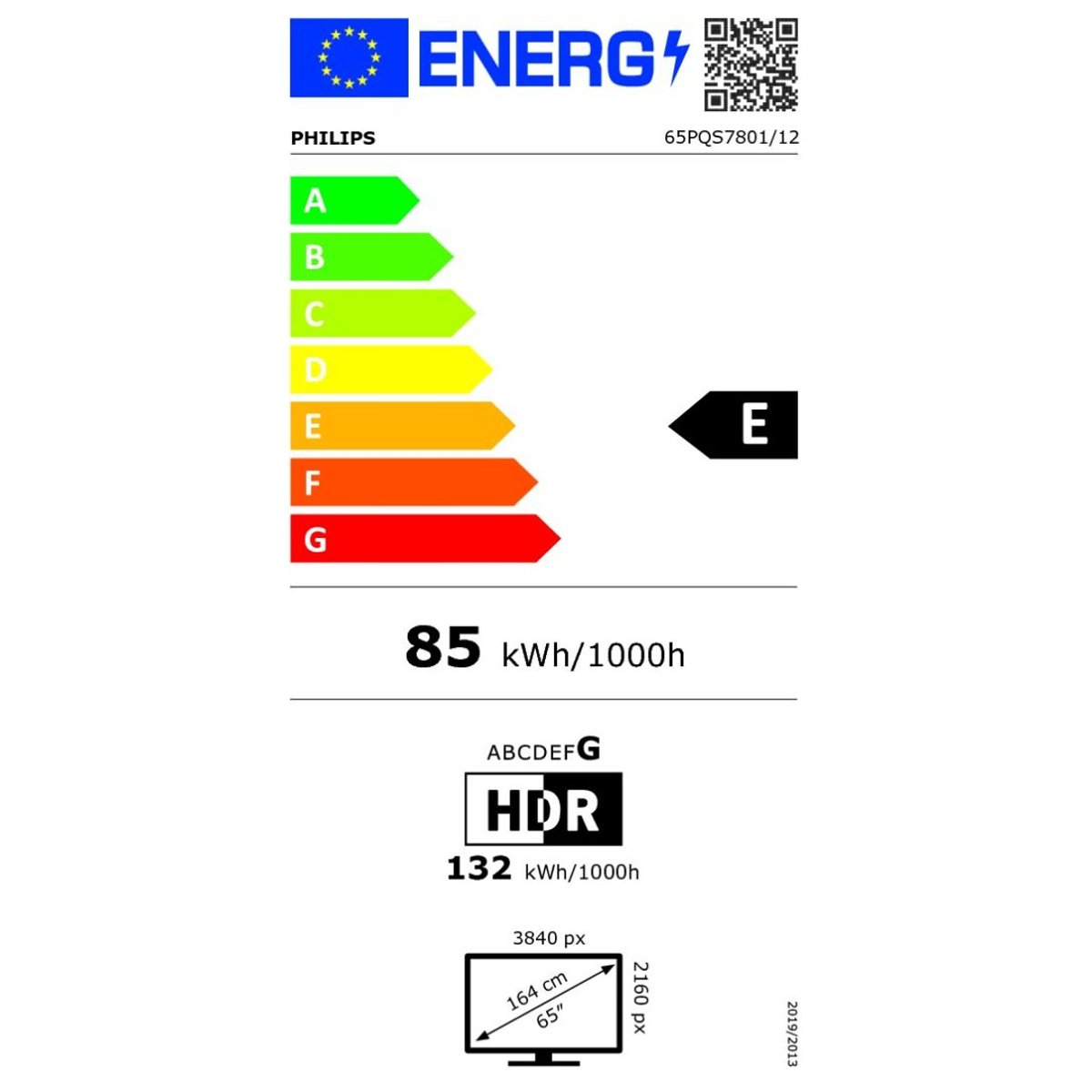 Televiseurs led de 65 pouces 65PQS7801/12 noir, PHILIPS