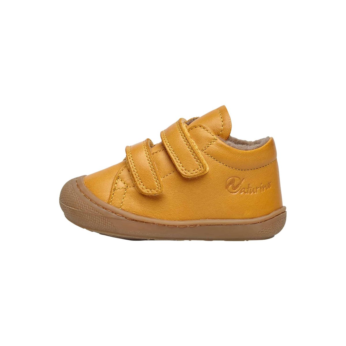Chaussures premiers pas en cuir doublés en laine COCOON VL anthracite, NATURINO