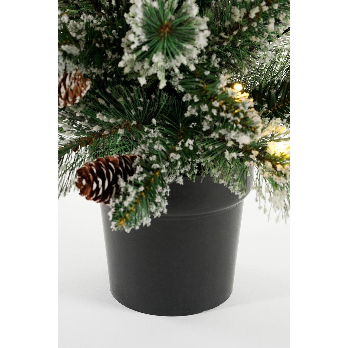 Sapin de Noël artificiel enneigé avec LED H90 cm VANDANS vert, BLACK BOX TREES