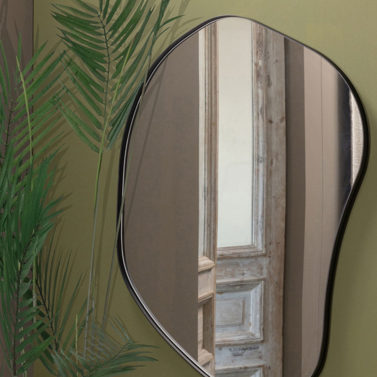 Miroir de forme organique 100x70cm- ROMEE noir, WOOOD