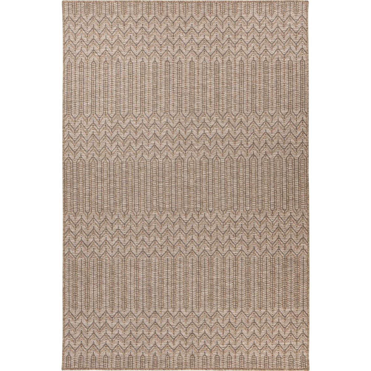 Tapis intérieur extérieur à motif géométrique beige sable à motifs gris, ARTE ESPINA