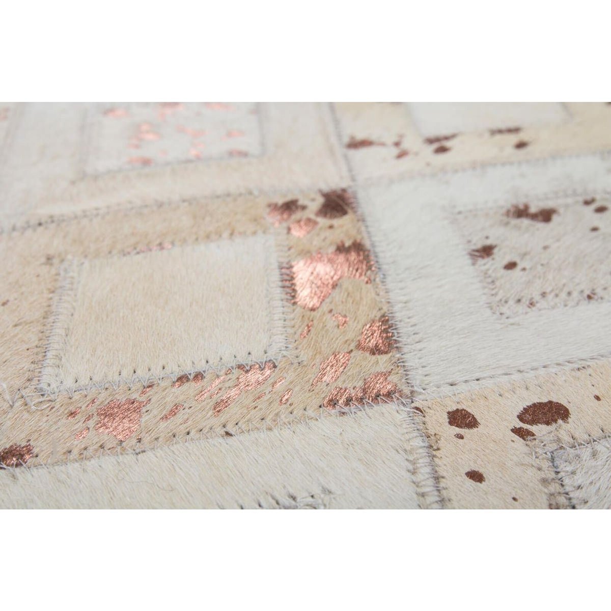 Tapis rectangulaire en cuir fait main, Spark blanc, argent, ARTE ESPINA