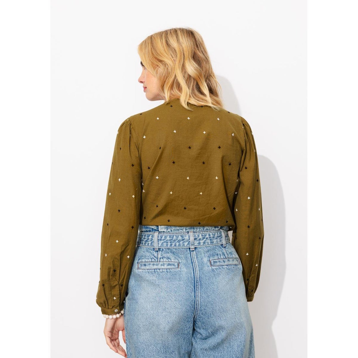 Blouse brodée à plastron mousse, PROMOD